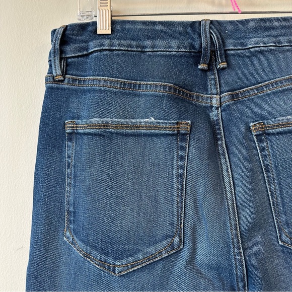 Good American Good Classic Button Fly Indigo Wide Leg Jeans - Picture 6 of 9